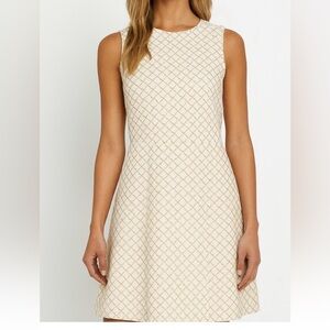 ANN TAYLOR NWT Cream and Gold Geometric Dress